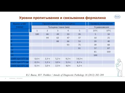 Уровни пропитывания и связывания формалина