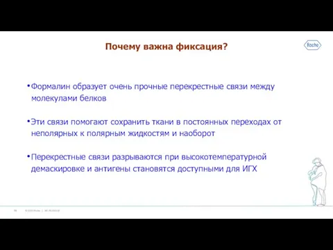 Почему важна фиксация? Формалин образует очень прочные перекрестные связи между молекулами белков