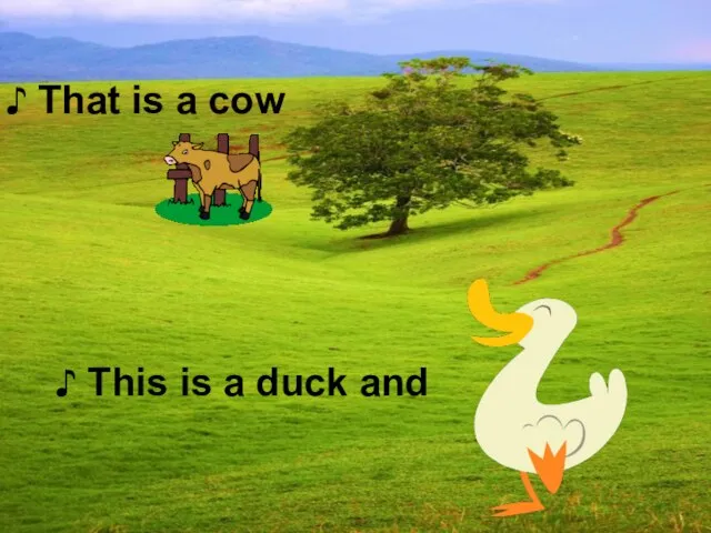 ♪ This is a duck and ♪ That is a cow