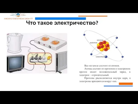 Что такое электричество? Все на земле состоит из атомов. Атомы состоят из