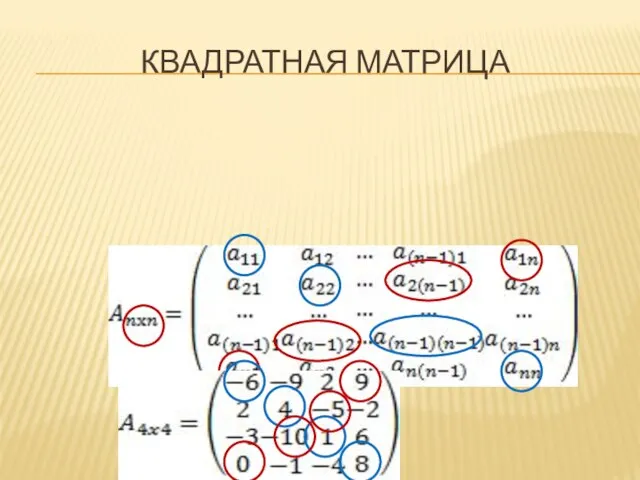 КВАДРАТНАЯ МАТРИЦА