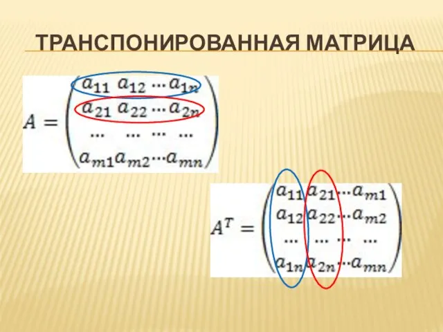 ТРАНСПОНИРОВАННАЯ МАТРИЦА