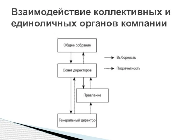 Взаимодействие коллективных и единоличных органов компании