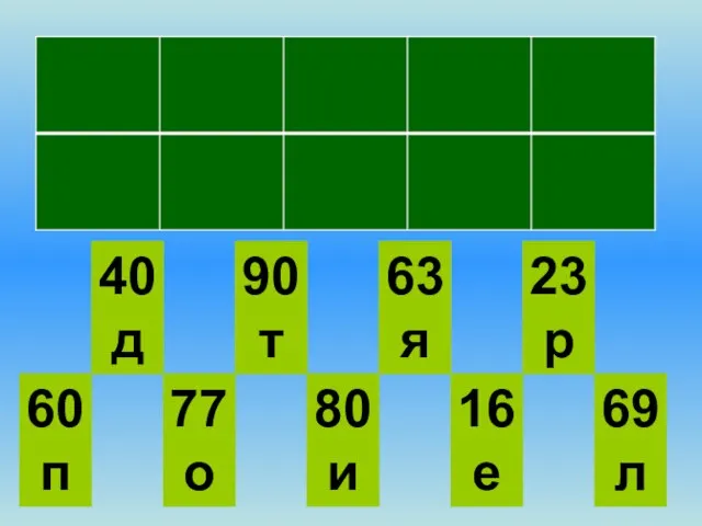 60 п 40 д 77 о 63 я 90 т 80 и