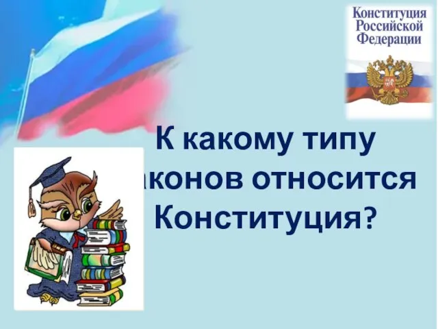 К какому типу законов относится Конституция?