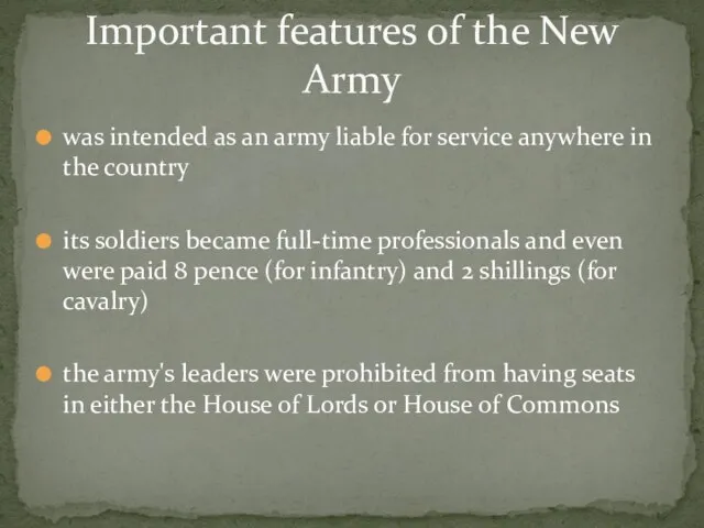 was intended as an army liable for service anywhere in the country