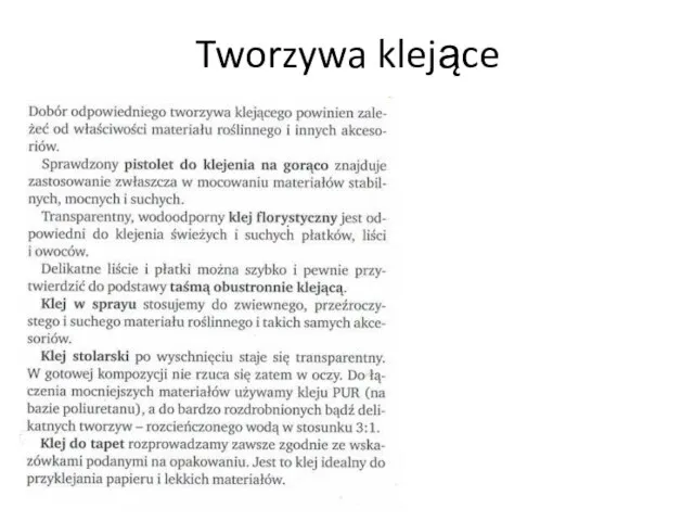 Tworzywa klejące