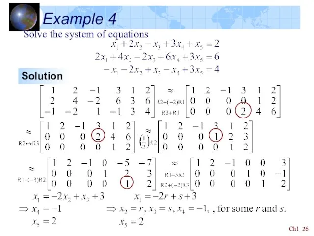 Ch1_ Ch1_ Example 4 Solve the system of equations Solution