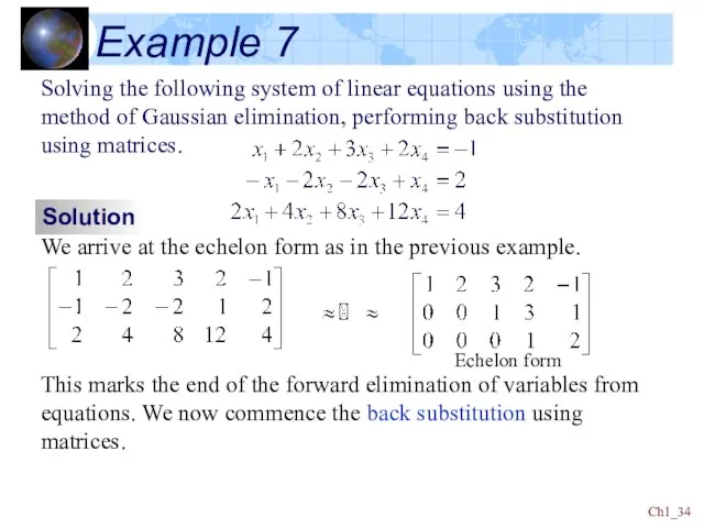 Ch1_ Example 7 Solving the following system of linear equations using the