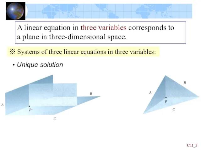 Ch1_ Ch1_ A linear equation in three variables corresponds to a plane