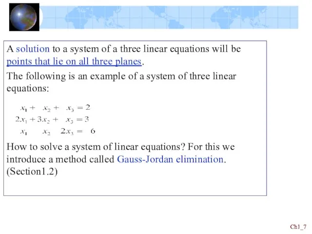 Ch1_ Ch1_ A solution to a system of a three linear equations