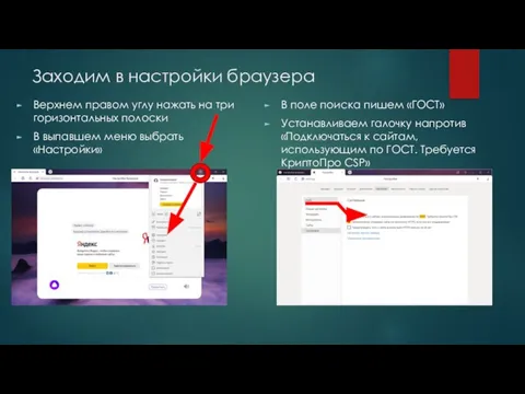 Заходим в настройки браузера Верхнем правом углу нажать на три горизонтальных полоски