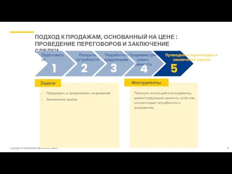 ПОДХОД К ПРОДАЖАМ, ОСНОВАННЫЙ НА ЦЕНЕ : ПРОВЕДЕНИЕ ПЕРЕГОВОРОВ И ЗАКЛЮЧЕНИЕ СДЕЛКИ