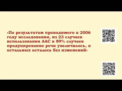 «По результатам проводимого в 2006 году исследования, из 23 случаев использования AAC