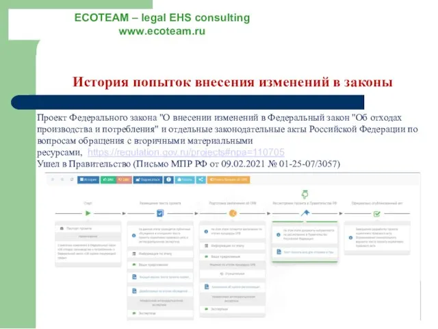 История попыток внесения изменений в законы Проект Федерального закона "О внесении изменений