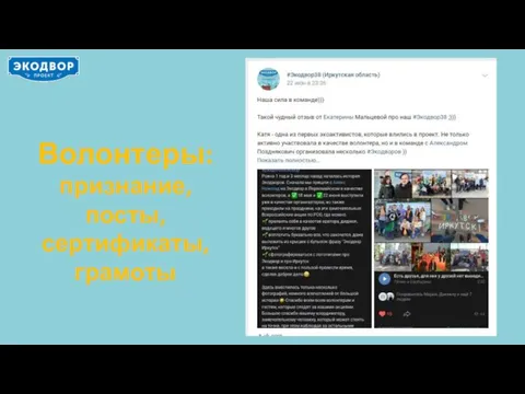 Волонтеры: признание, посты, сертификаты, грамоты