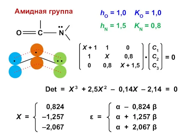 hO = 1,0 KO = 1,0 Det = Х 3 + 2,5Х