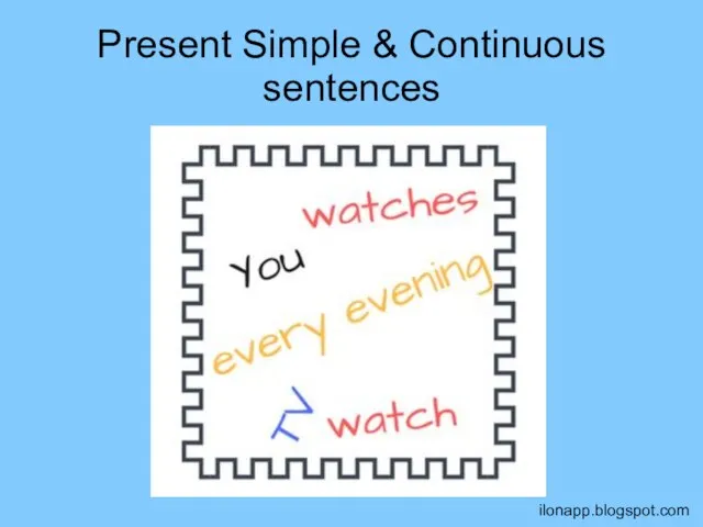 Present Simple & Continuous sentences ilonapp.blogspot.com