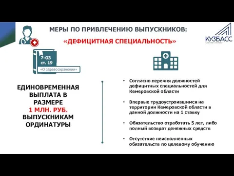 МЕРЫ ПО ПРИВЛЕЧЕНИЮ ВЫПУСКНИКОВ: ЕДИНОВРЕМЕННАЯ ВЫПЛАТА В РАЗМЕРЕ 1 МЛН. РУБ. ВЫПУСКНИКАМ