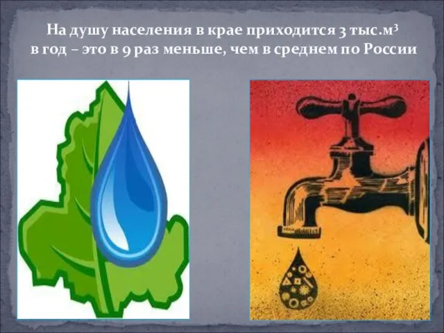 На душу населения в крае приходится 3 тыс.м3 в год – это