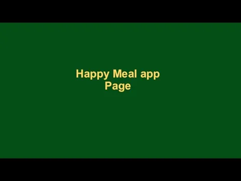 Happy Meal app Page