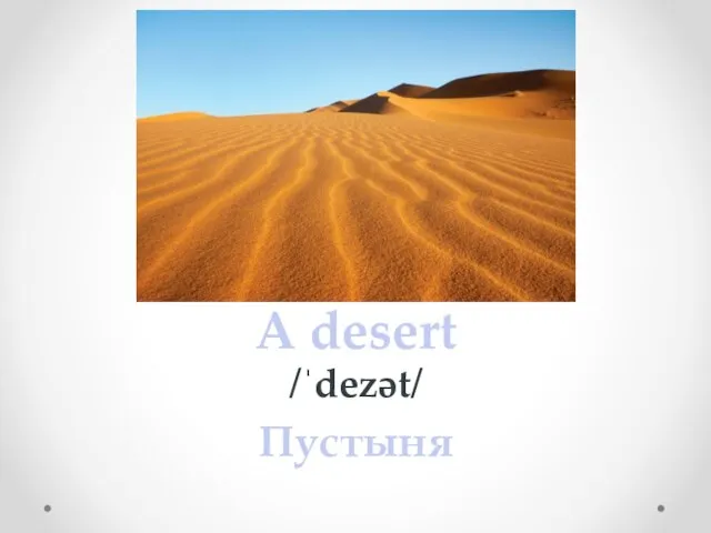 A desert /ˈdezət/ Пустыня
