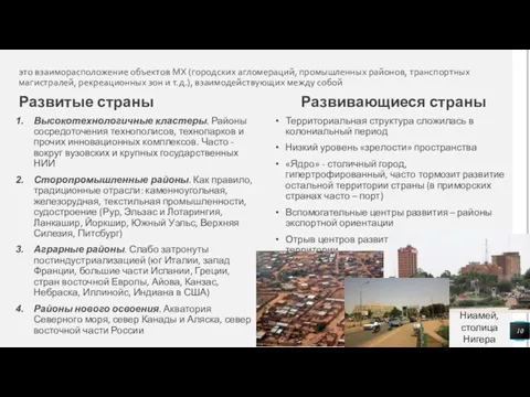 это взаиморасположение объектов МХ (городских агломераций, промышленных районов, транспортных магистралей, рекреационных зон