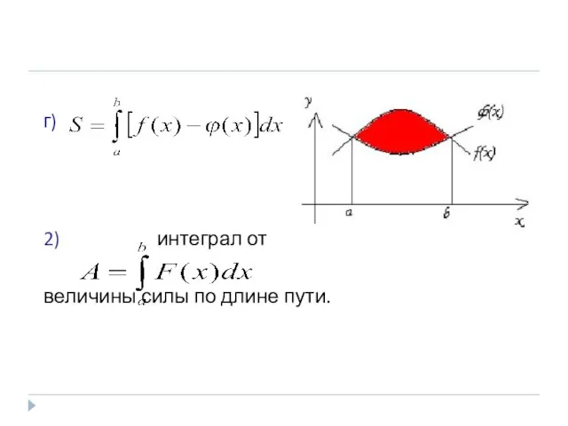 г) 2) интеграл от величины силы по длине пути.