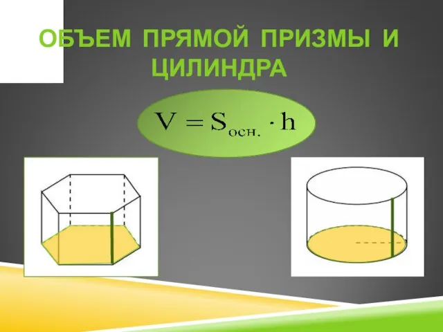 ОБЪЕМ ПРЯМОЙ ПРИЗМЫ И ЦИЛИНДРА