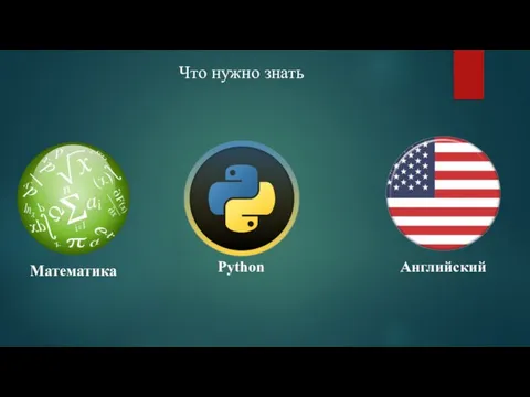 Что нужно знать Математика Python Английский