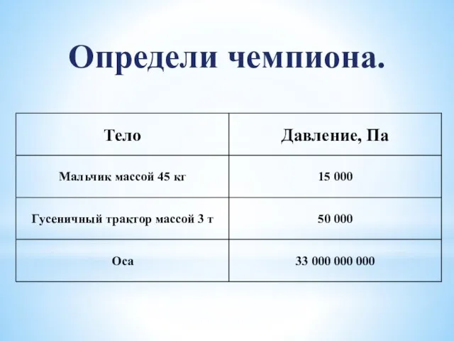 Определи чемпиона.