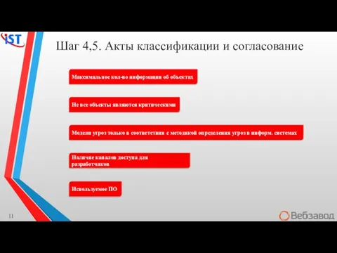 Шаг 4,5. Акты классификации и согласование Не все объекты являются критическими Модели