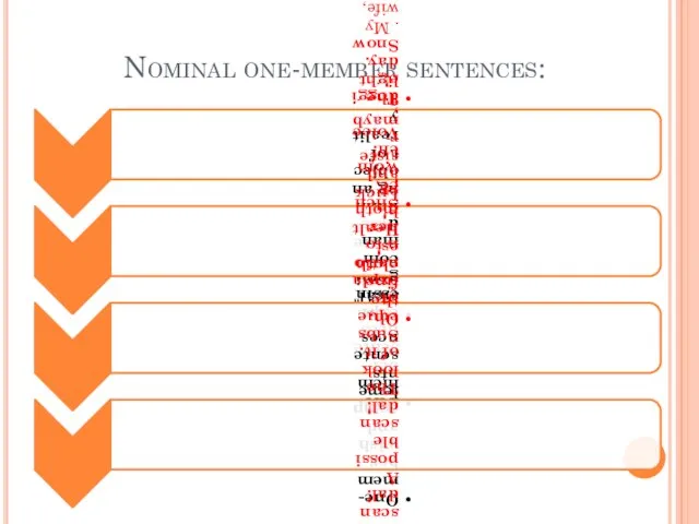 Nominal one-member sentences:
