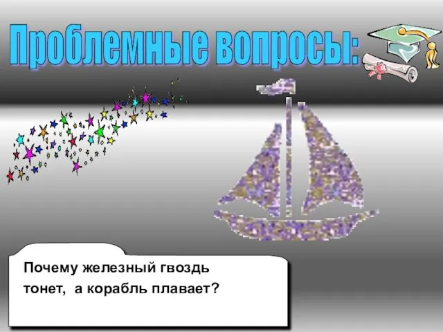 Почему железный гвоздь тонет, а корабль плавает? Проблемные вопросы: