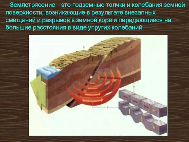 Землетрясение – это подземные толчки и колебания земной поверхности, возникающие в результате