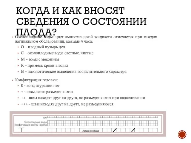 КОГДА И КАК ВНОСЯТ СВЕДЕНИЯ О СОСТОЯНИИ ПЛОДА? Околоплодные воды: цвет амниотической