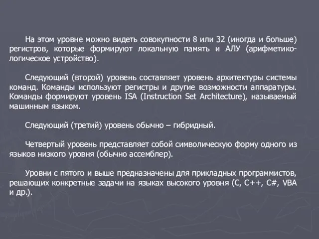 На этом уровне можно видеть совокупности 8 или 32 (иногда и больше)