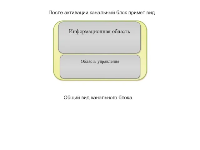 Информационная область Область управления После активации канальный блок примет вид Общий вид канального блока