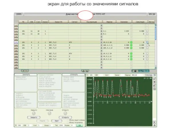 экран для работы со значениями сигналов