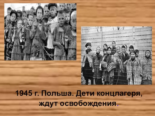 1945 г. Польша. Дети концлагеря, ждут освобождения.