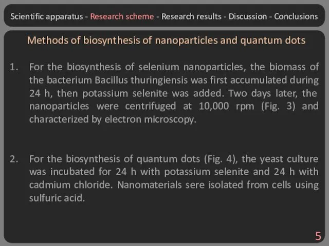 Methods of biosynthesis of nanoparticles and quantum dots For the biosynthesis of