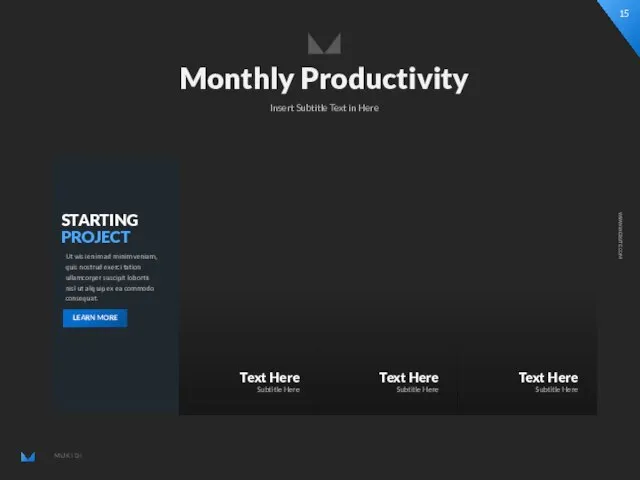 Monthly Productivity Insert Subtitle Text in Here Ut wisi enim ad minim