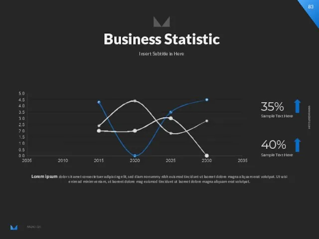 Business Statistic Insert Subtitle in Here 35% Sample Text Here Sample Text