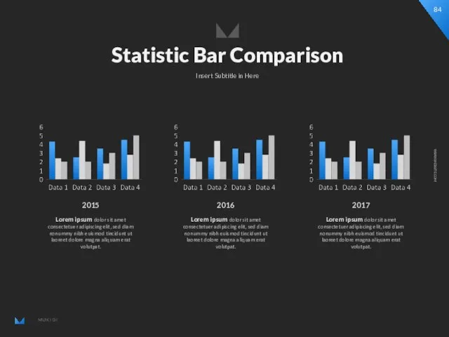 Statistic Bar Comparison Insert Subtitle in Here Lorem ipsum dolor sit amet