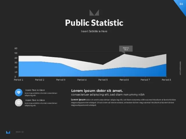 Public Statistic Insert Subtitle in Here Highest Value Lorem ipsum dolor sit