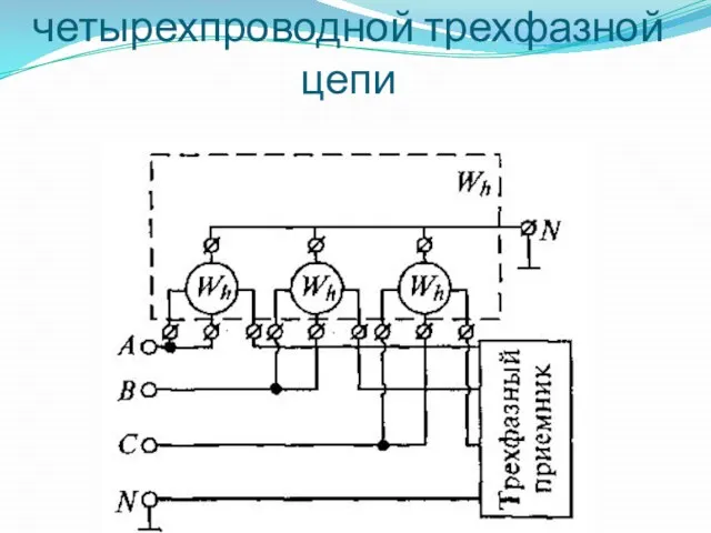 Подключение счетчика к четырехпроводной трехфазной цепи