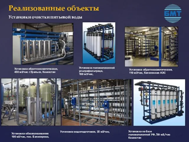 Установки очистки питьевой воды Установка обратноосмотическая, 450 м3/час г.Уральск, Казахстан Установка обезжелезивания