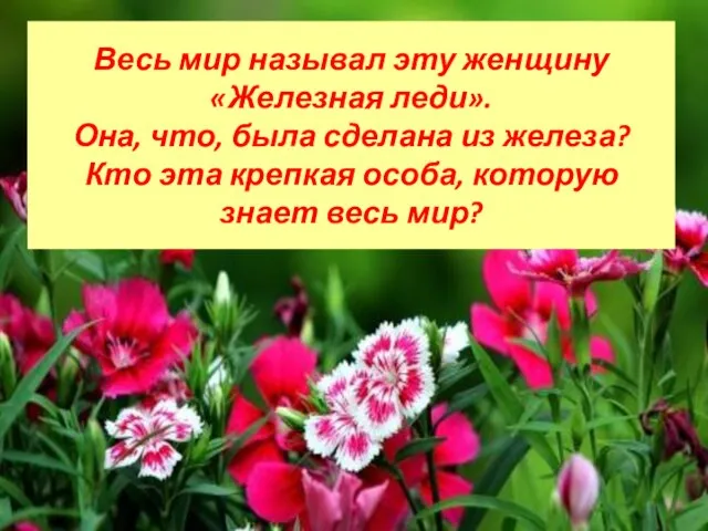 Весь мир называл эту женщину «Железная леди». Она, что, была сделана из