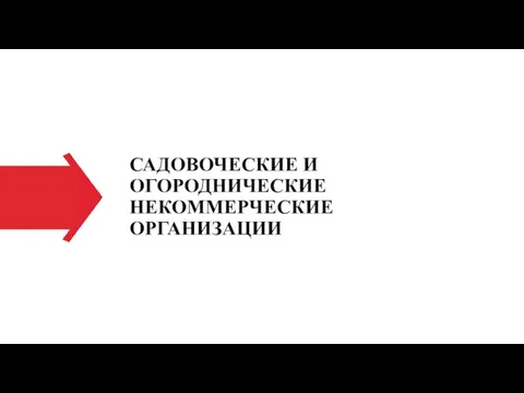 САДОВОЧЕСКИЕ И ОГОРОДНИЧЕСКИЕ НЕКОММЕРЧЕСКИЕ ОРГАНИЗАЦИИ