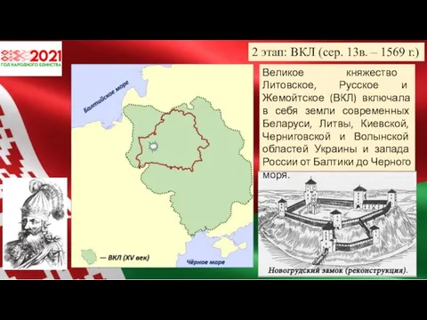 2 этап: ВКЛ (сер. 13в. – 1569 г.) Великое княжество Литовское, Русское